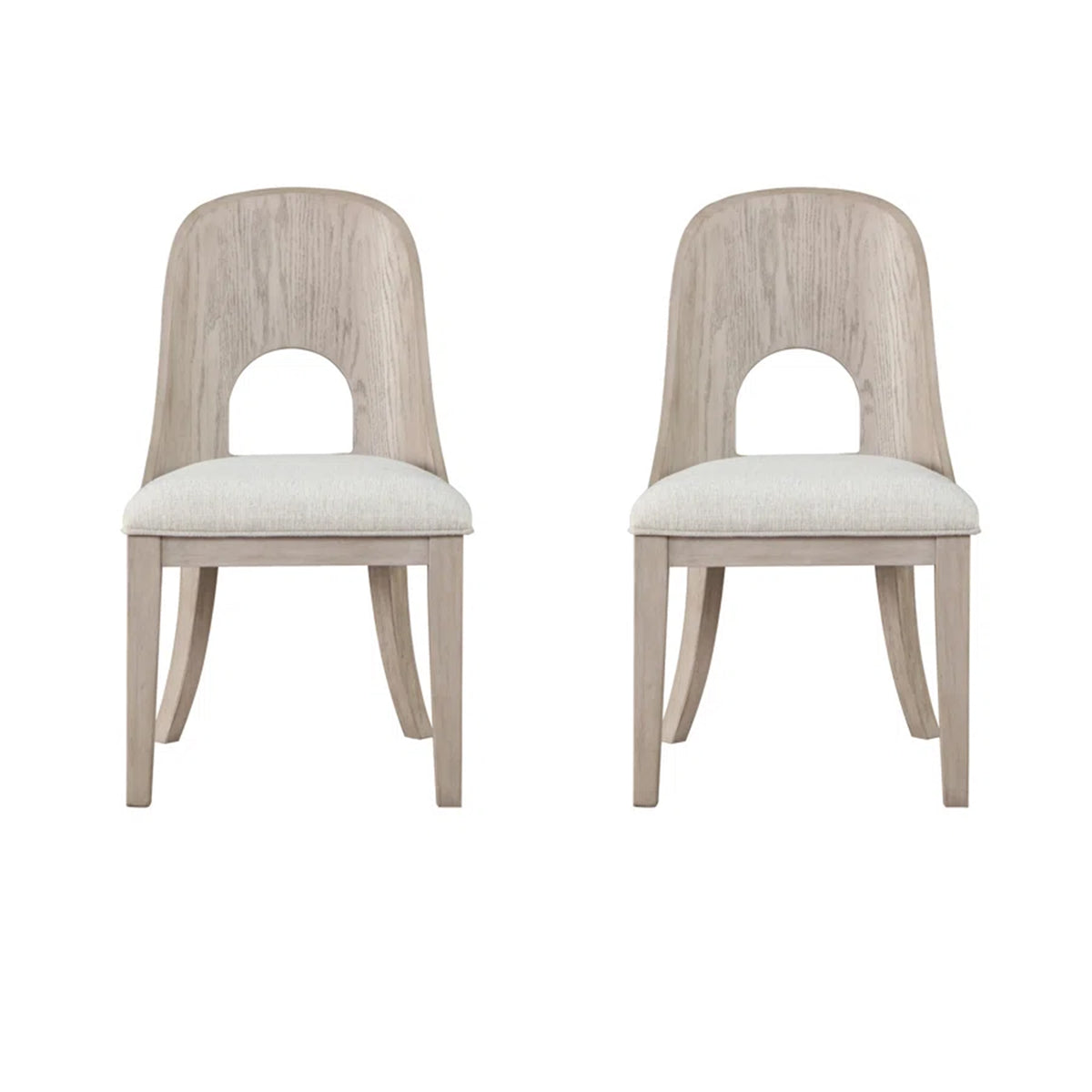 Niamh Wood and Upholstered Dining Chair, Set of 2