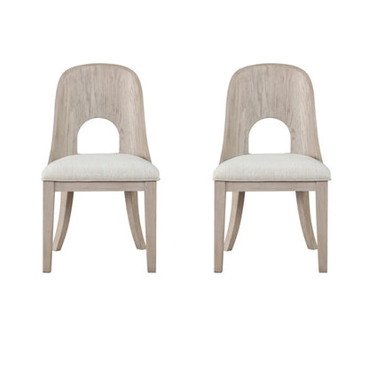 Niamh Wood and Upholstered Dining Chair, Set of 2