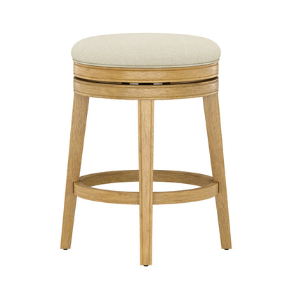 Anton Wood Backless Swivel Stool