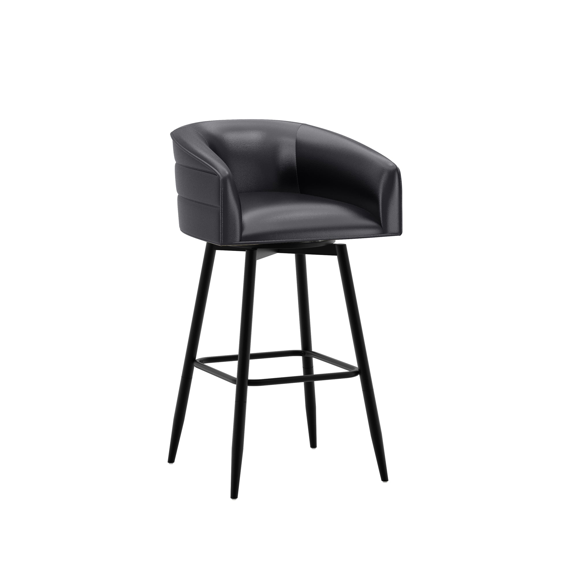 Uniquely Yours Metal Stool, Barrel Back / Black / Black