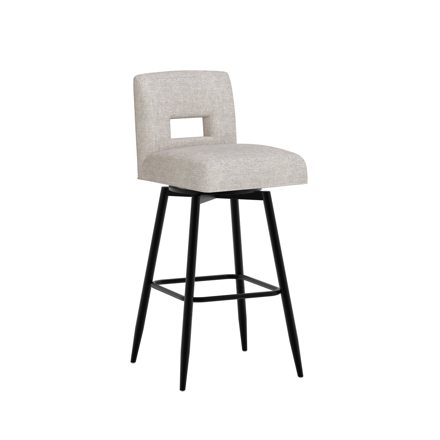 Uniquely Yours Metal Stool, Key Back / Oatmeal / Black