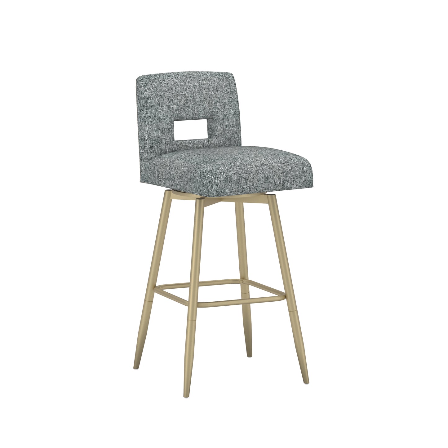 Uniquely Yours Metal Stool, Key Back / Graphite / Champagne
