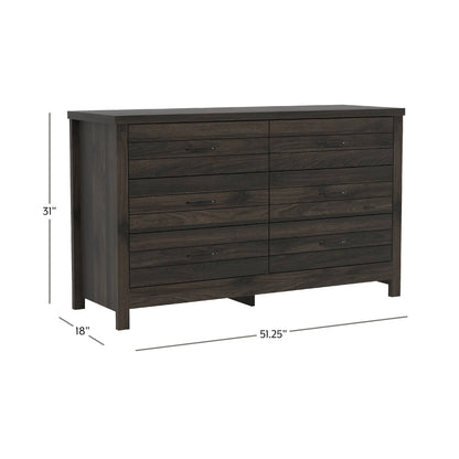 Lancaster Wood 6 Drawer Dresser