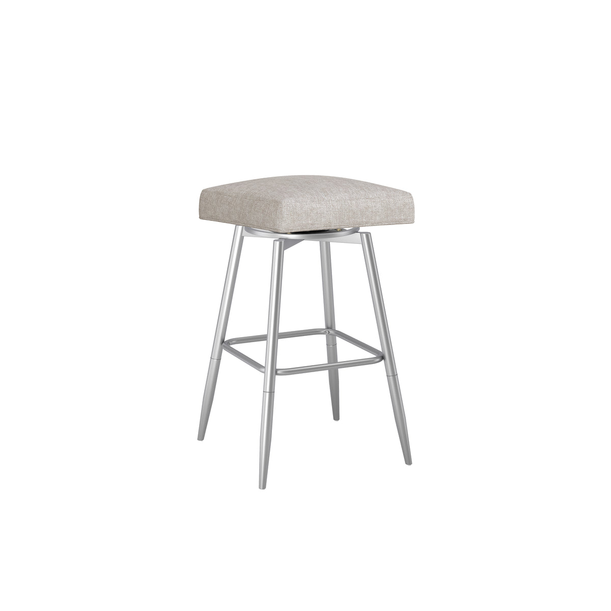 Uniquely Yours Metal Stool, Backless / Oatmeal / Silver