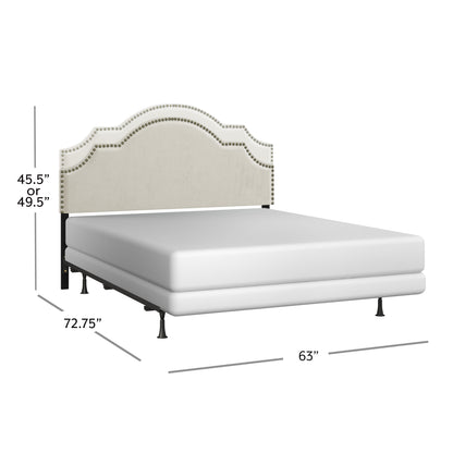 Cynthia Upholstered Bed with Frame, Cream