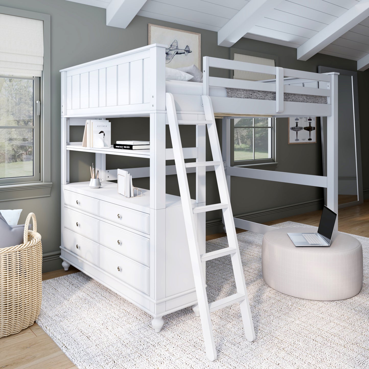 Lake House Wood Loft Bed