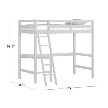 Caspian Wood Twin Loft Bed