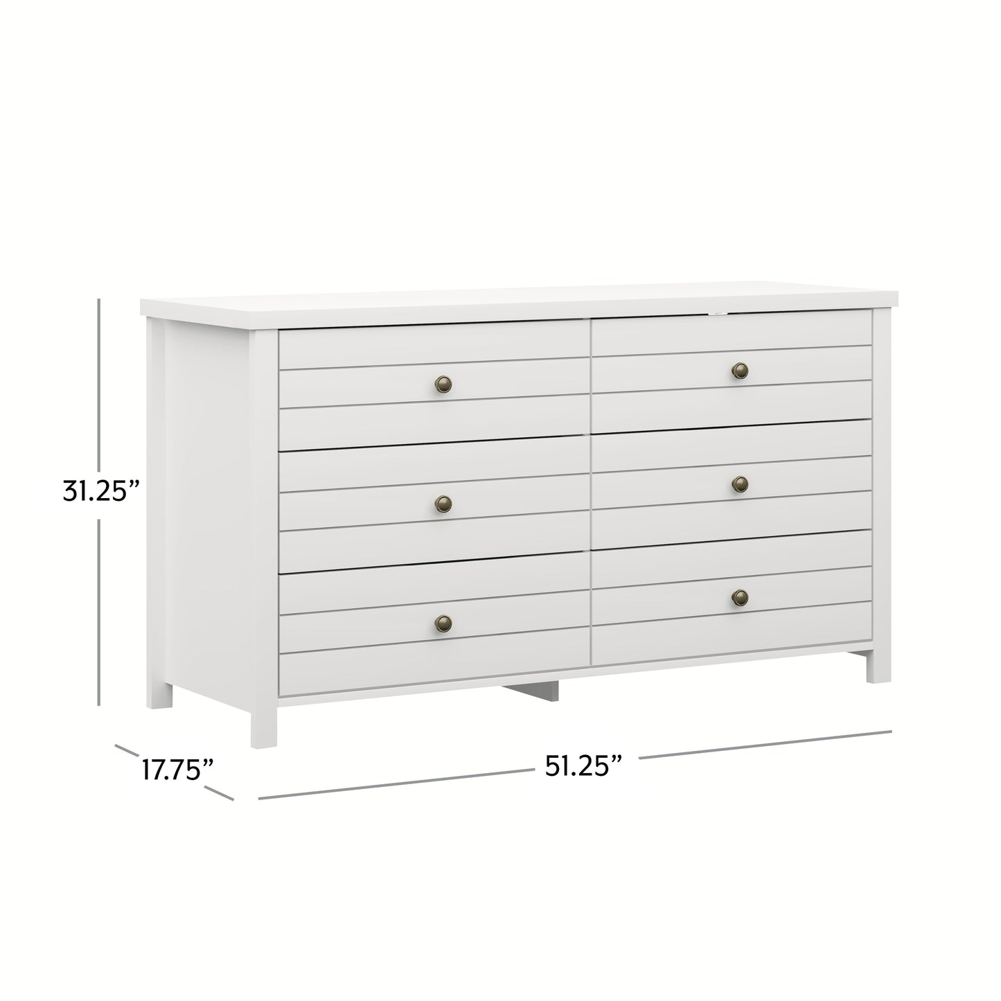 Harmony Wood 6 Drawer Dresser
