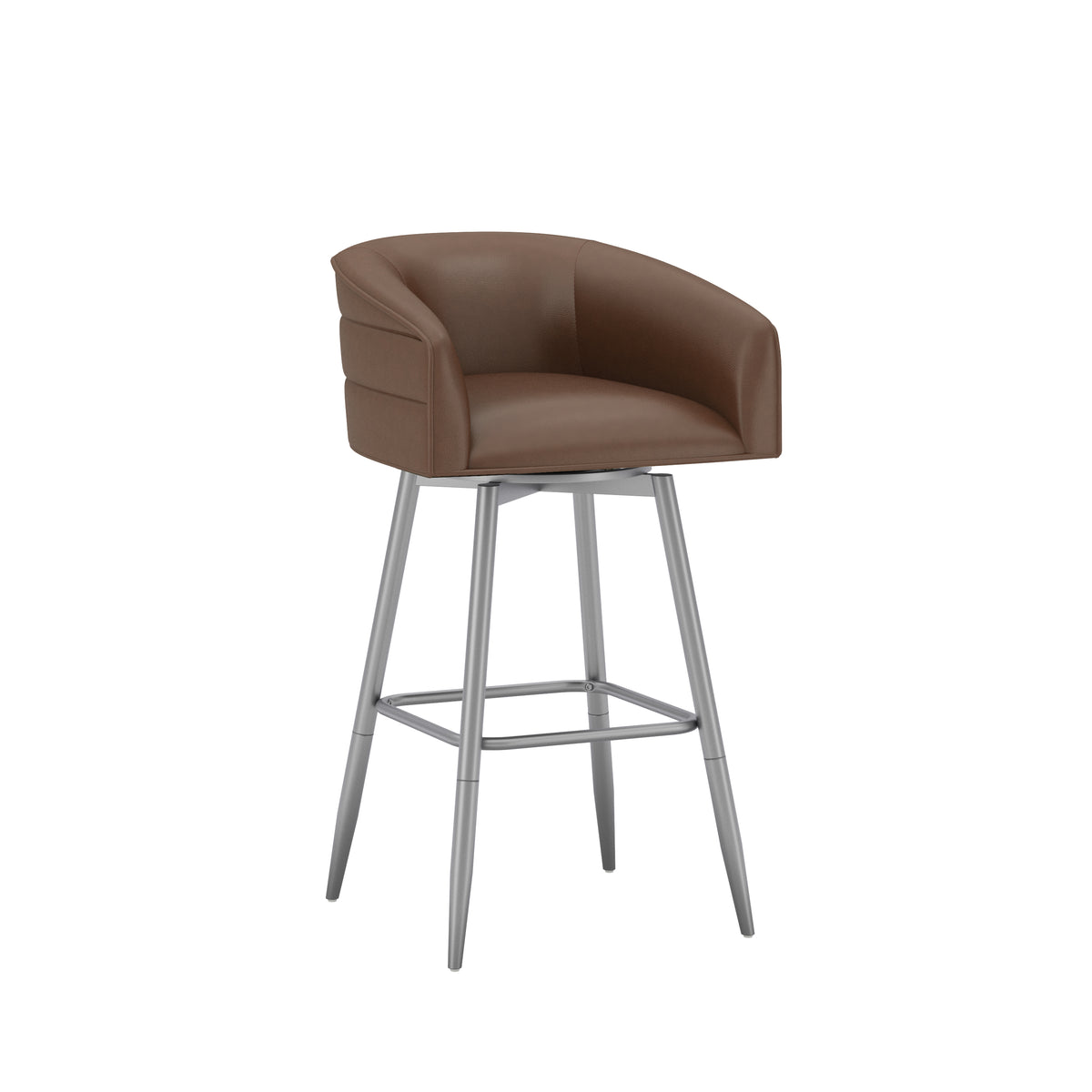 Uniquely Yours Metal Stool, Barrel Back / Saddle / Silver