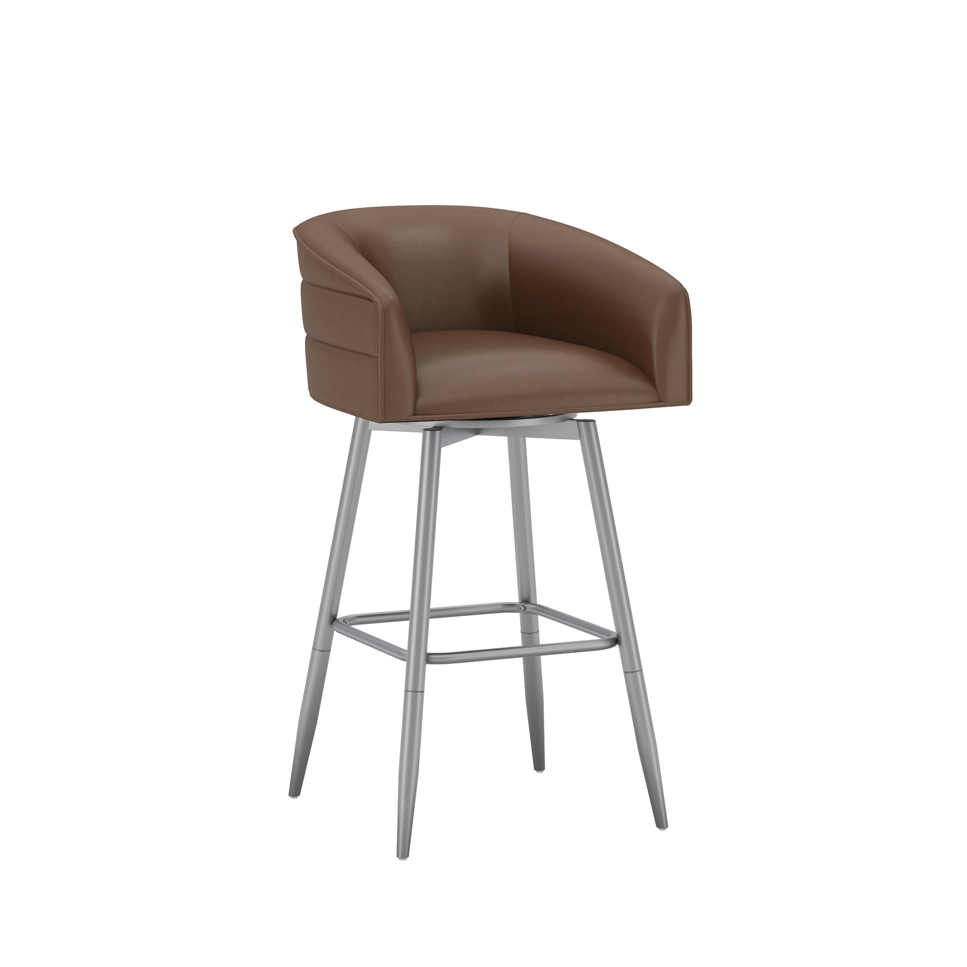 Uniquely Yours Metal Stool, Barrel Back / Saddle / Silver