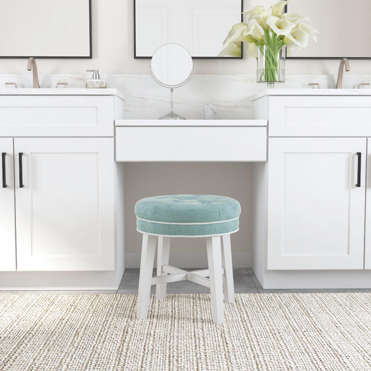 Sophia Wood Vanity Stool