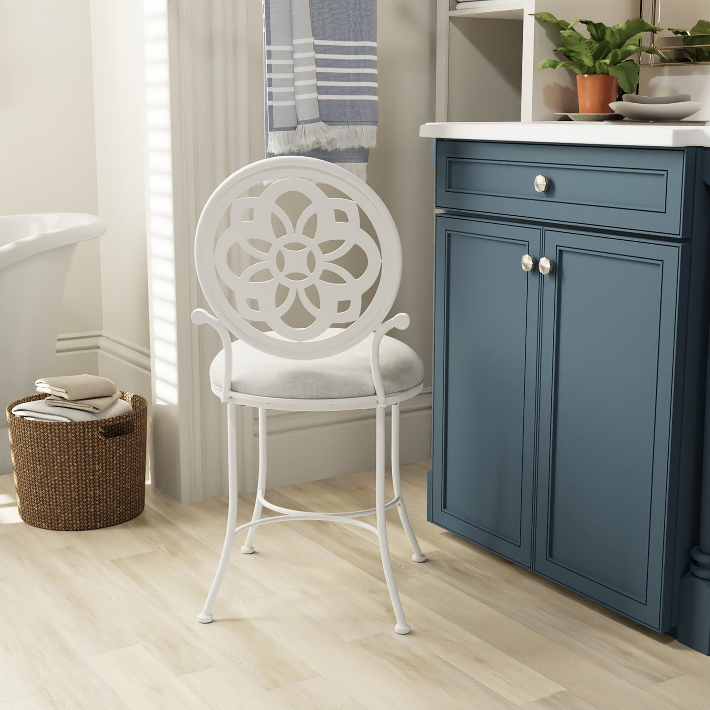 Marsala Metal Vanity Stool