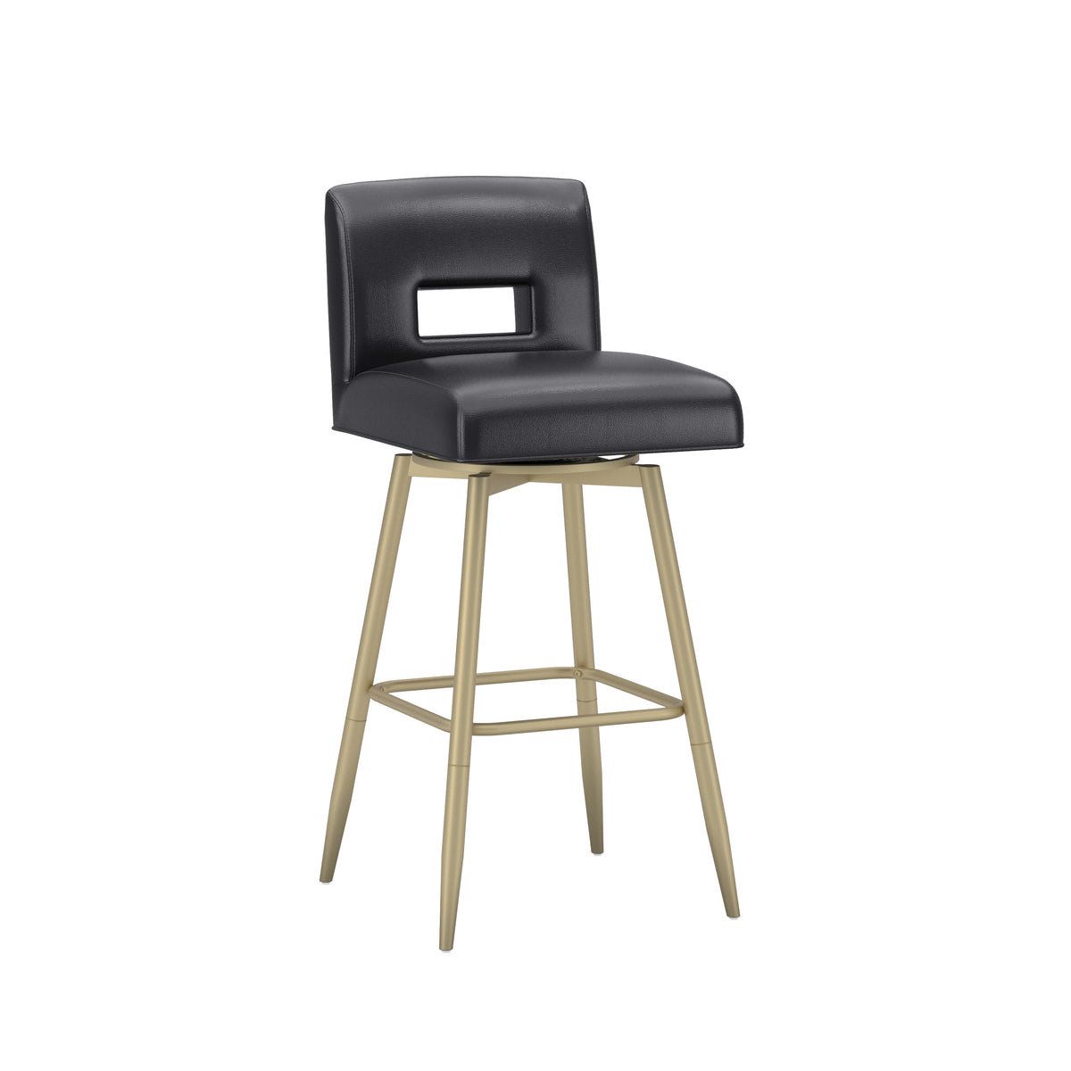 Uniquely Yours Metal Stool, Key Back / Black / Champagne