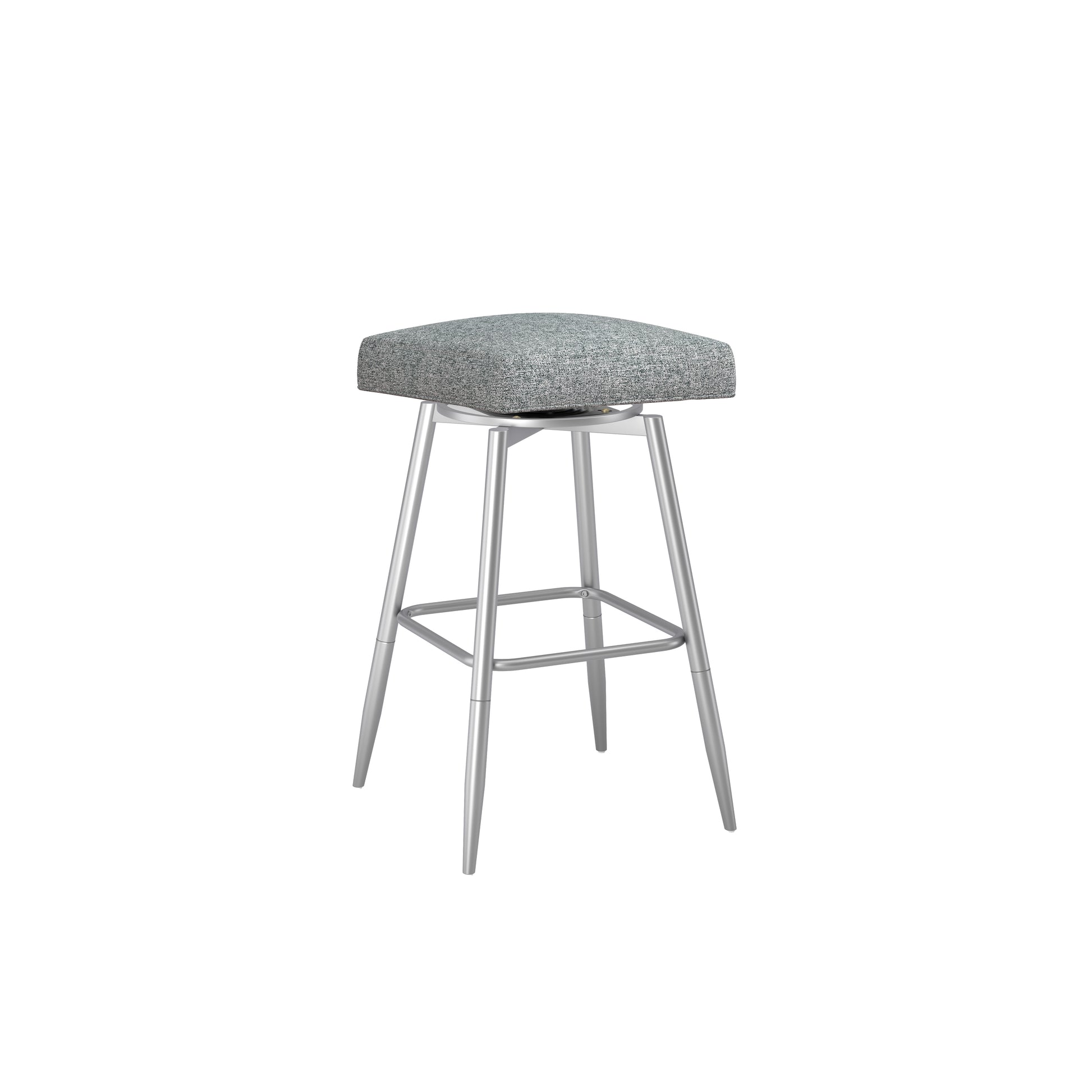 Uniquely Yours Metal Stool, Backless / Graphite / Silver