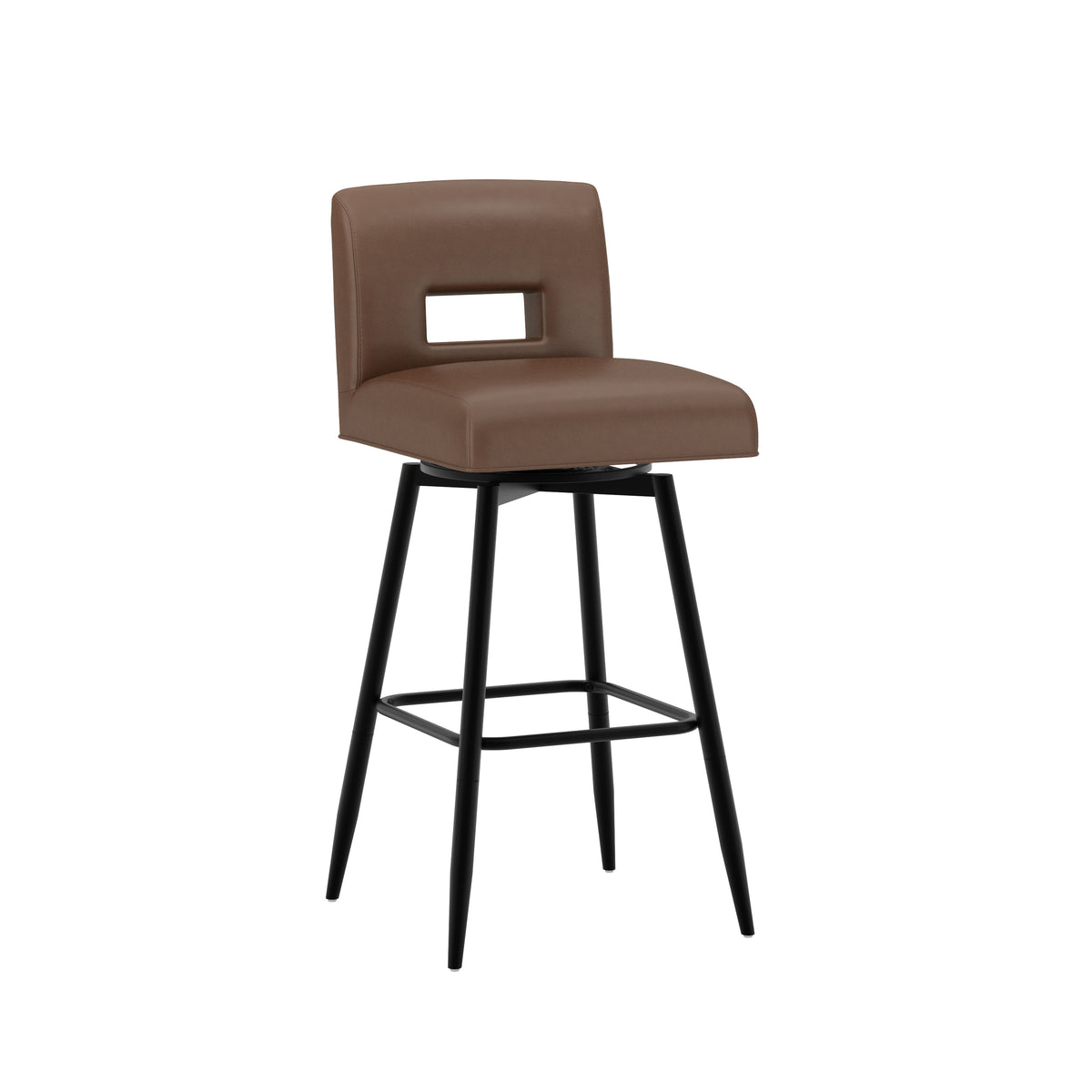 Uniquely Yours Metal Stool, Key Back / Saddle / Black