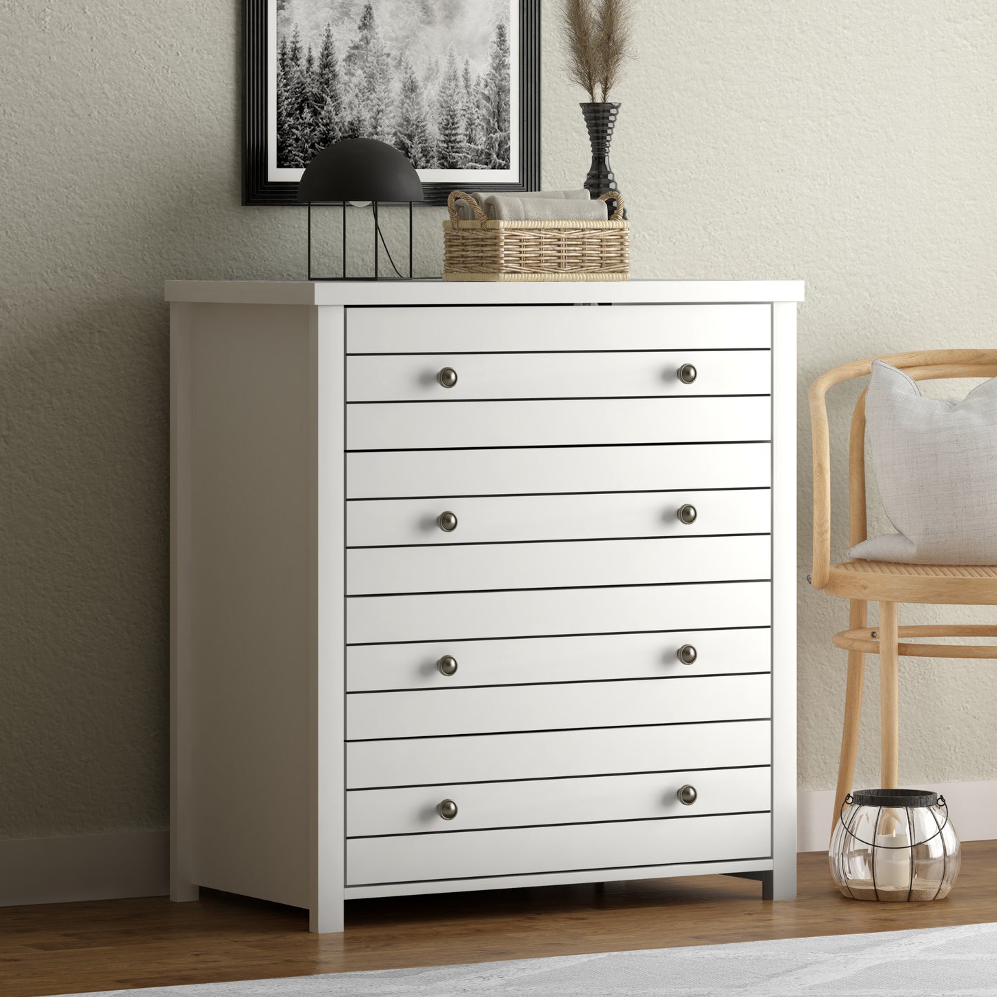 Harmony Wood 4 Drawer Dresser