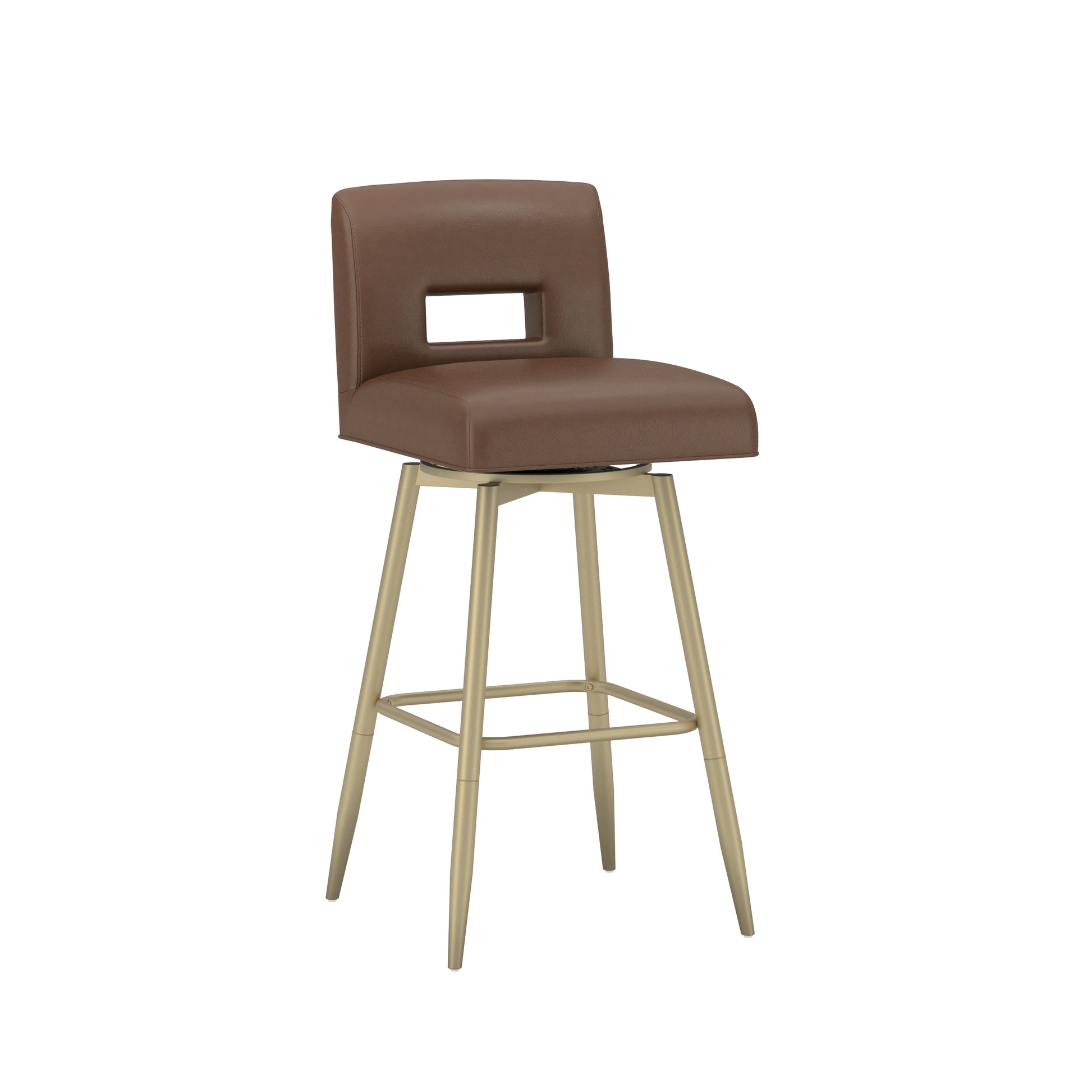 Uniquely Yours Metal Stool, Key Back / Saddle / Champagne