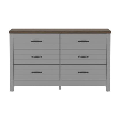 Lancaster Wood 6 Drawer Dresser