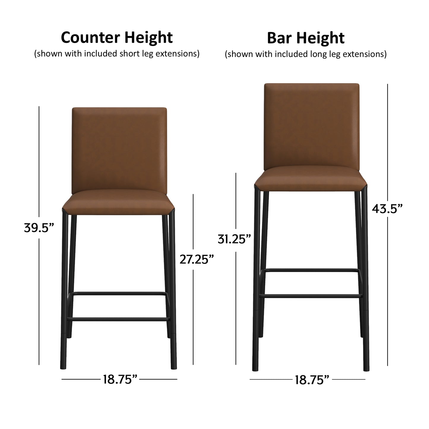 Bronte Metal Counter and Bar Stools