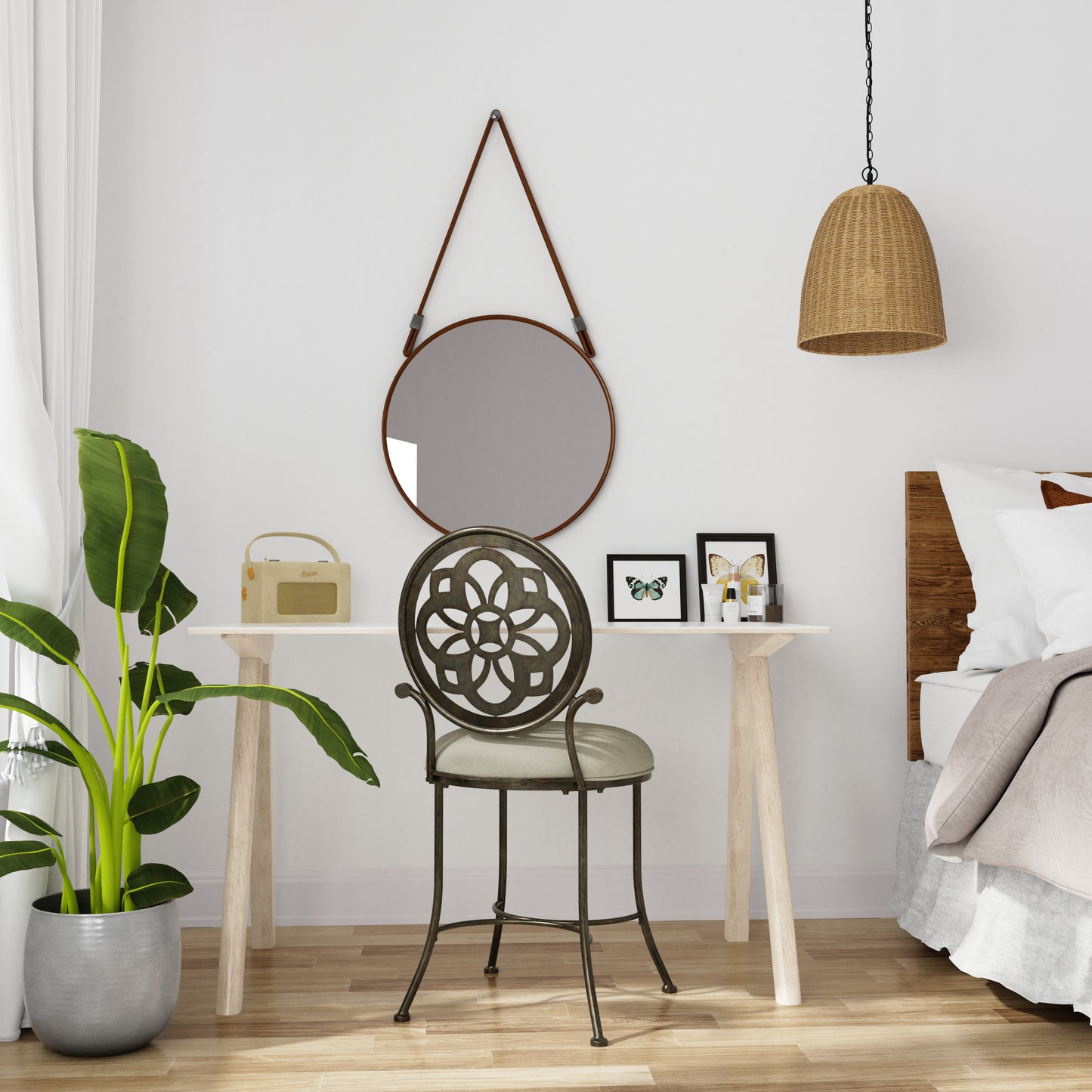 Marsala Metal Vanity Stool