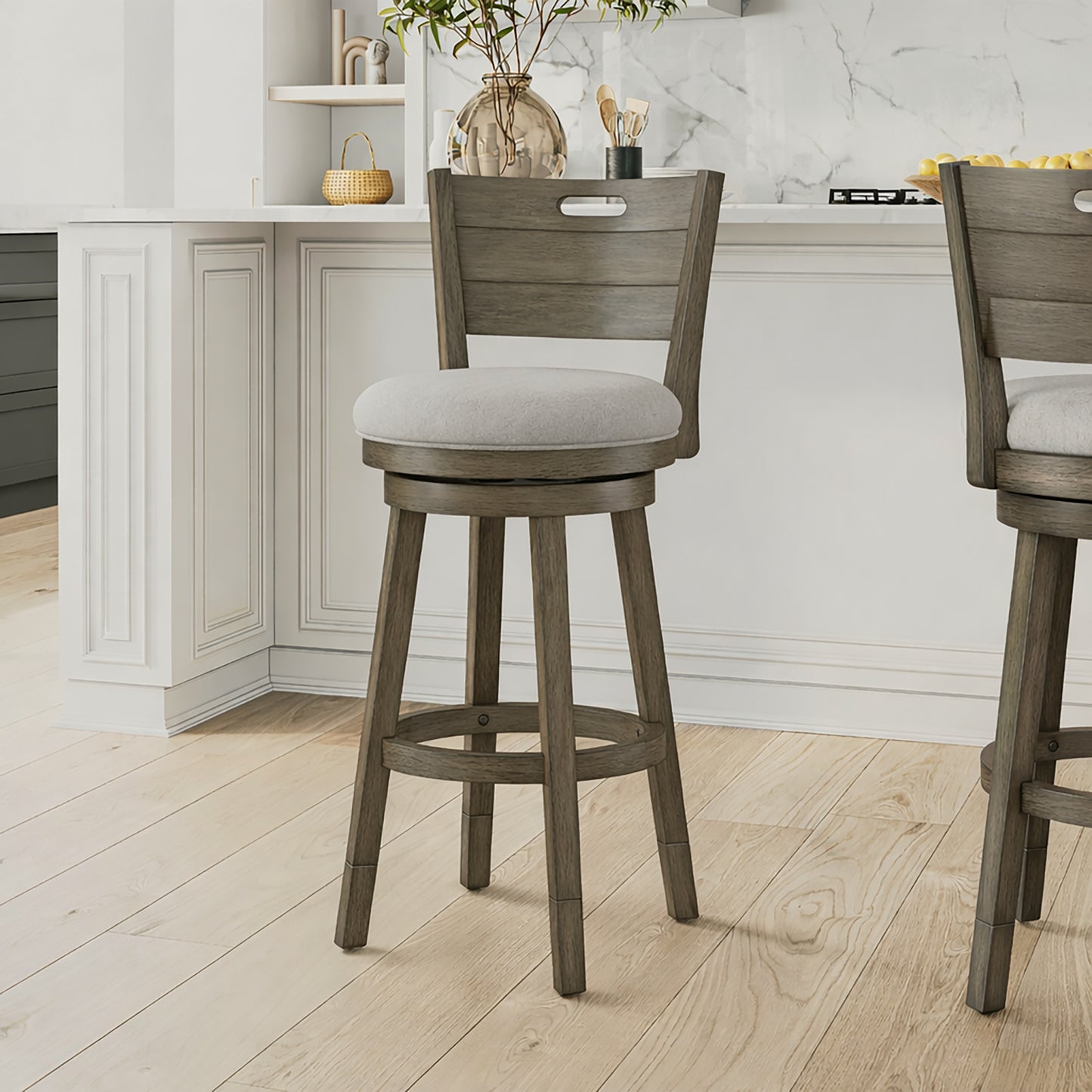 Rhys Wood Counter and Bar Stools