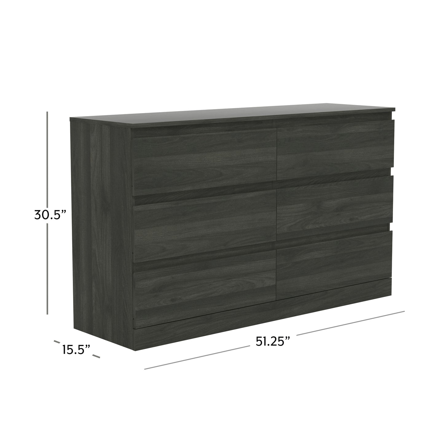 Brindle Wood 6 Drawer Dresser