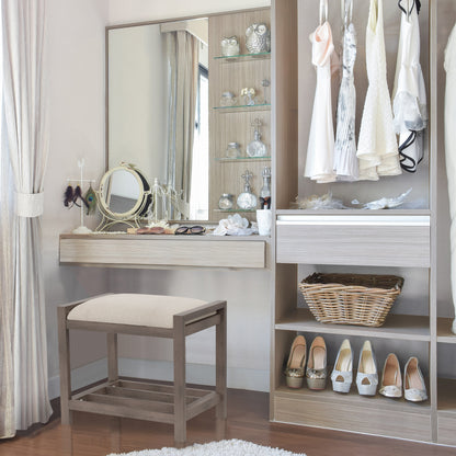 Amelia Wood Vanity Stool