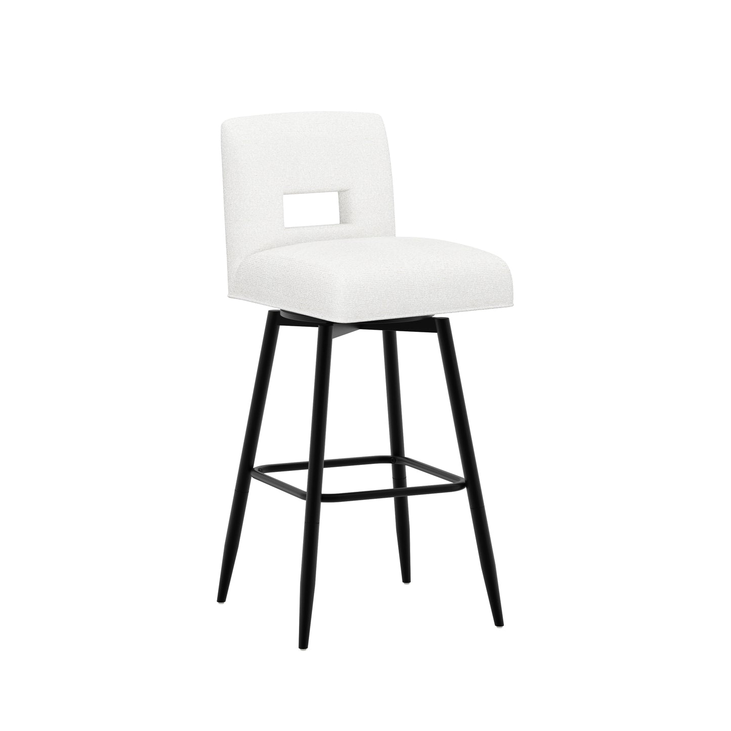 Uniquely Yours Metal Stool, Key Back / Salt / Black
