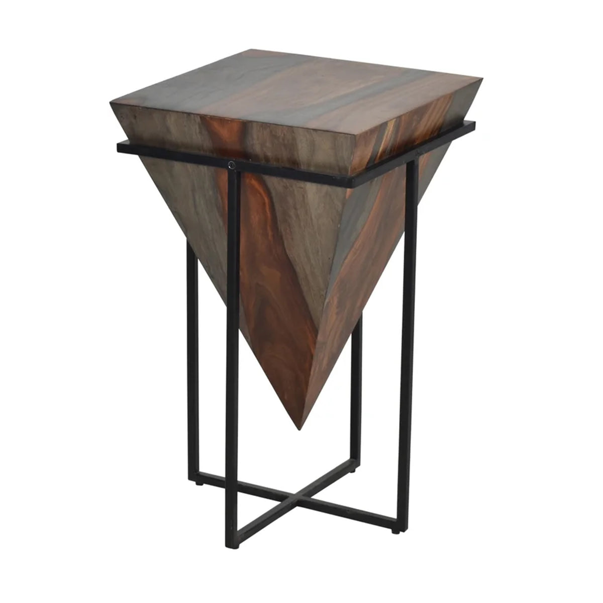 Cleopatra Wood and Metal Accent Table