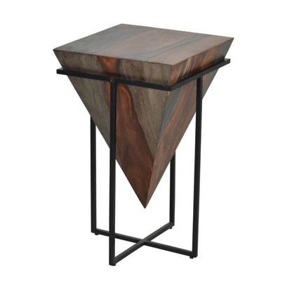 Cleopatra Wood and Metal Accent Table