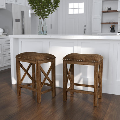 Willow Bend Wood Stool, Set of 2