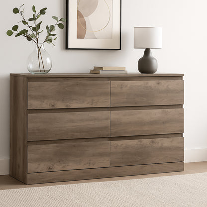 Brindle Wood 6 Drawer Dresser