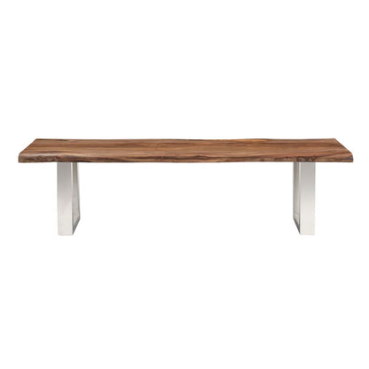 Luxe Wood and Metal Bench