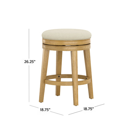 Anton Wood Backless Swivel Stool