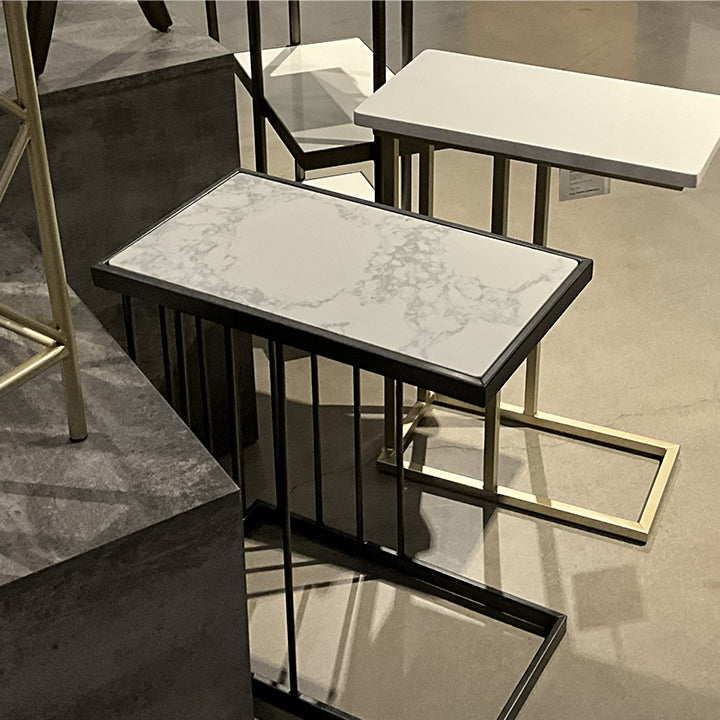Zandale Metal Accent Table with Stone Top