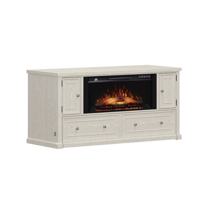Soren Wood Queen Fireplace Dream Console with Mattress and Cover