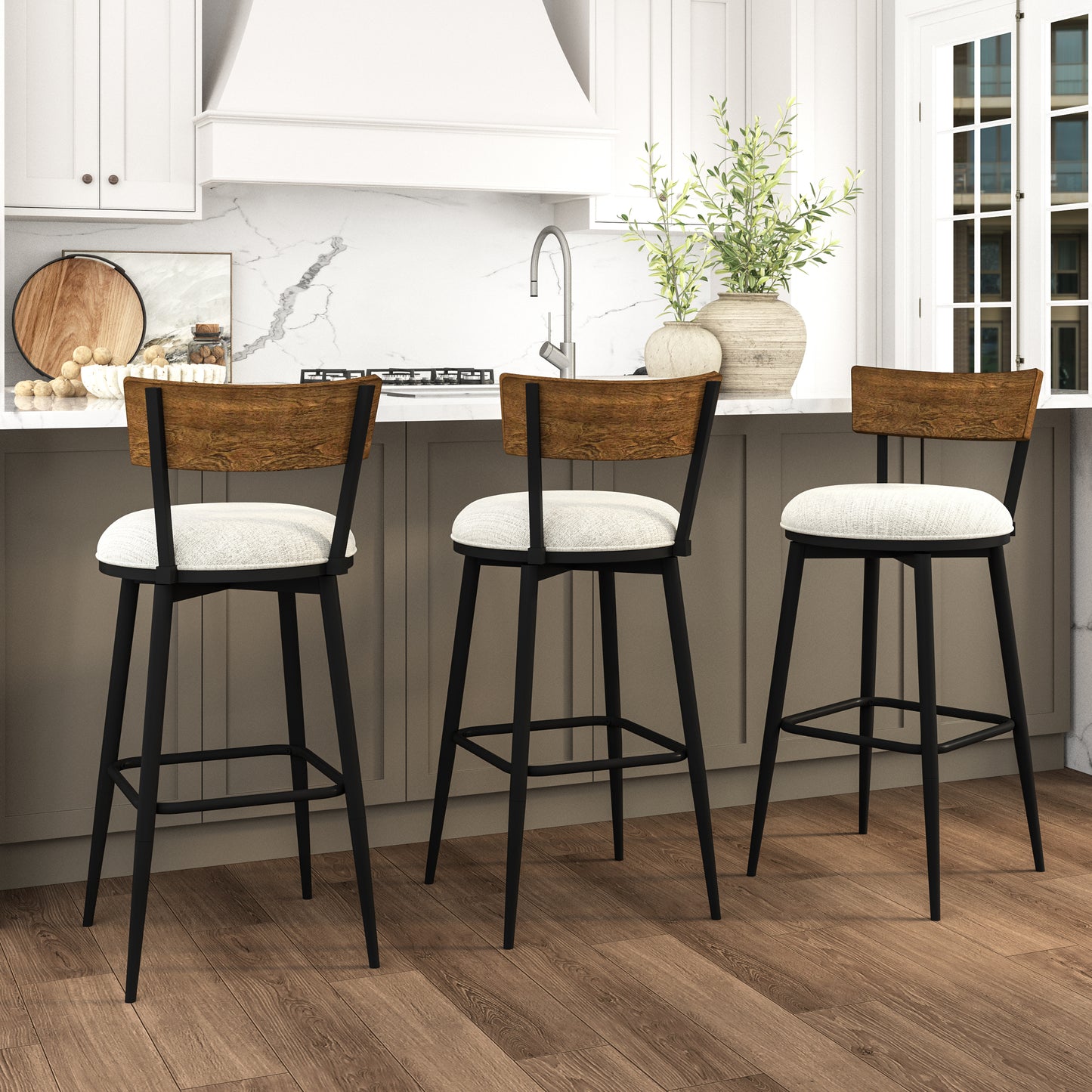 Southbridge Metal Counter and Bar Stools