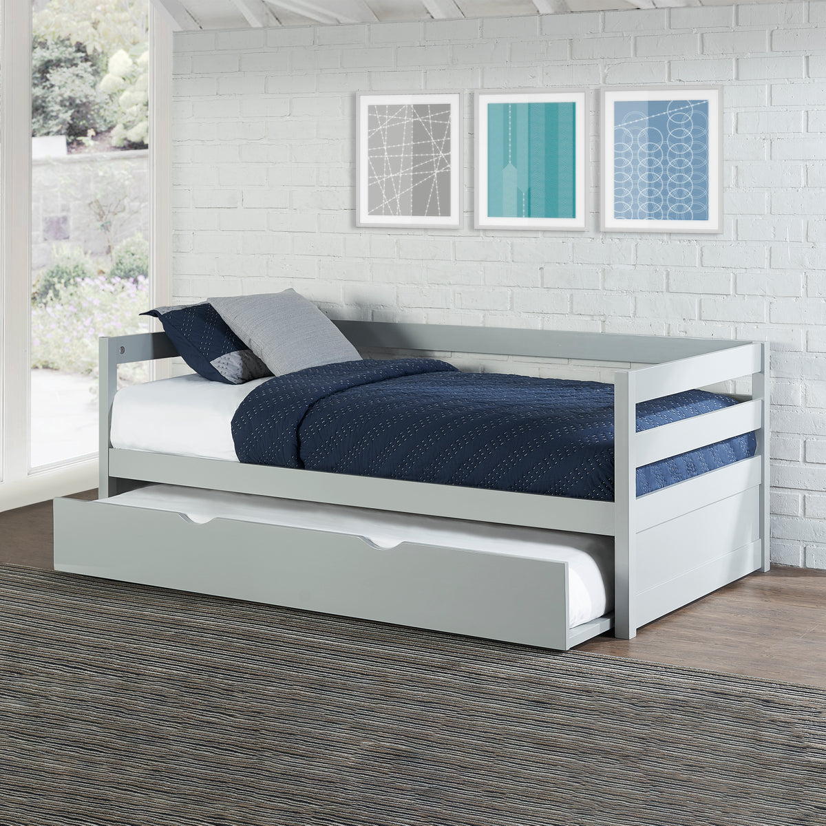 Caspian Wood Daybed, Gray
