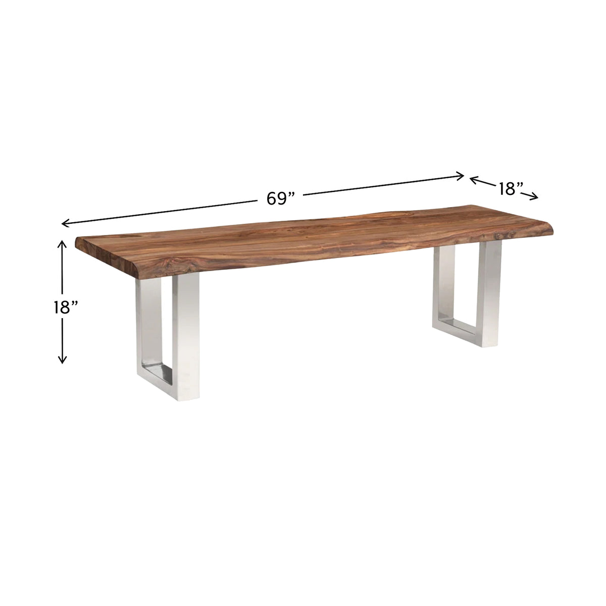 Luxe Wood and Metal Bench