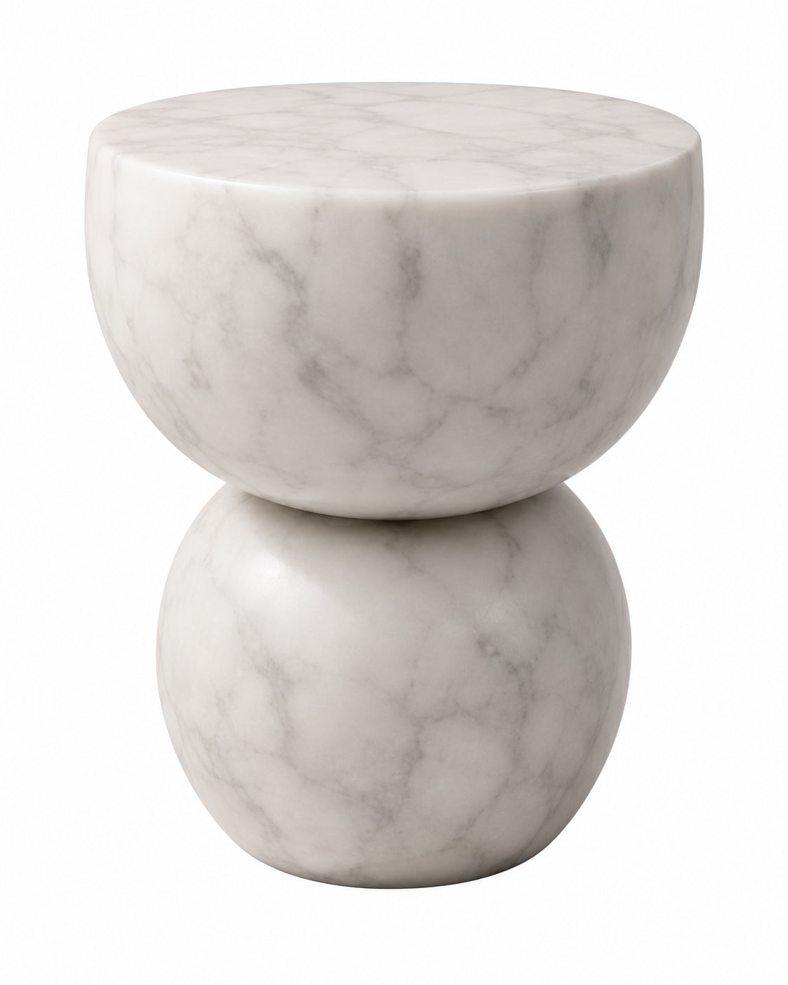 Zinnia Reinforced Concrete Side Table, White and Gray
