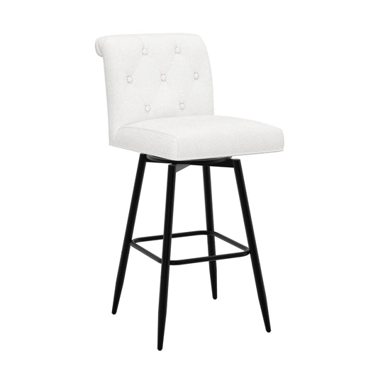 Uniquely Yours Metal Stool, Tufted / Salt / Black