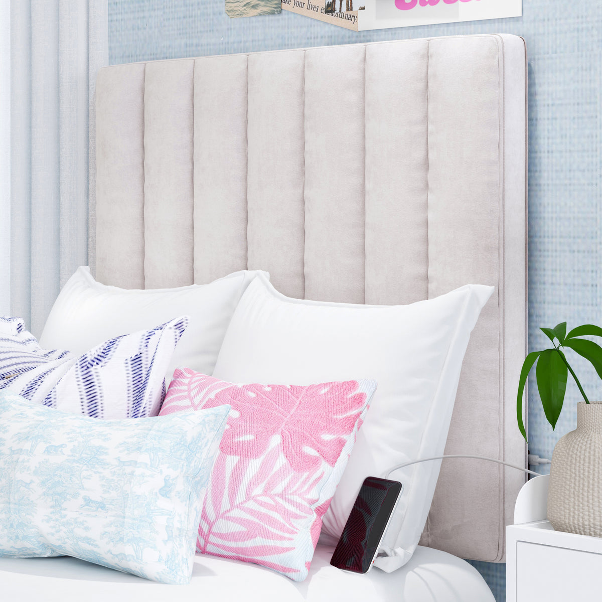 Annie Upholstered Hanging Headboard