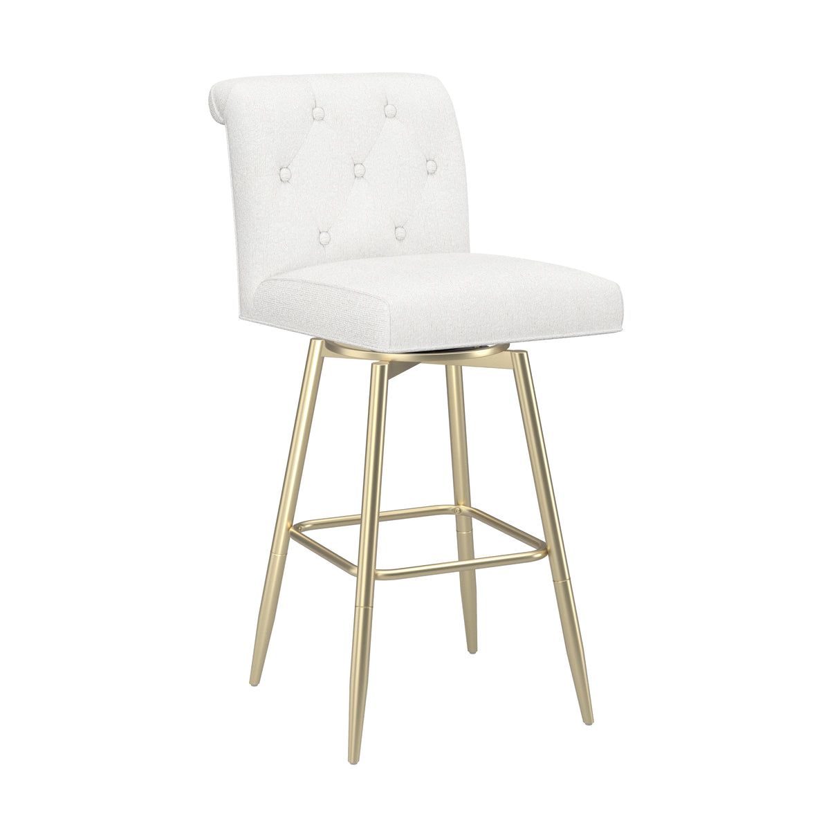 Uniquely Yours Metal Stool, Tufted / Salt / Champagne