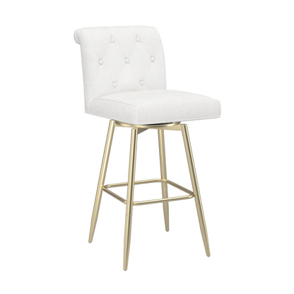 Uniquely Yours Metal Stool, Tufted / Salt / Champagne