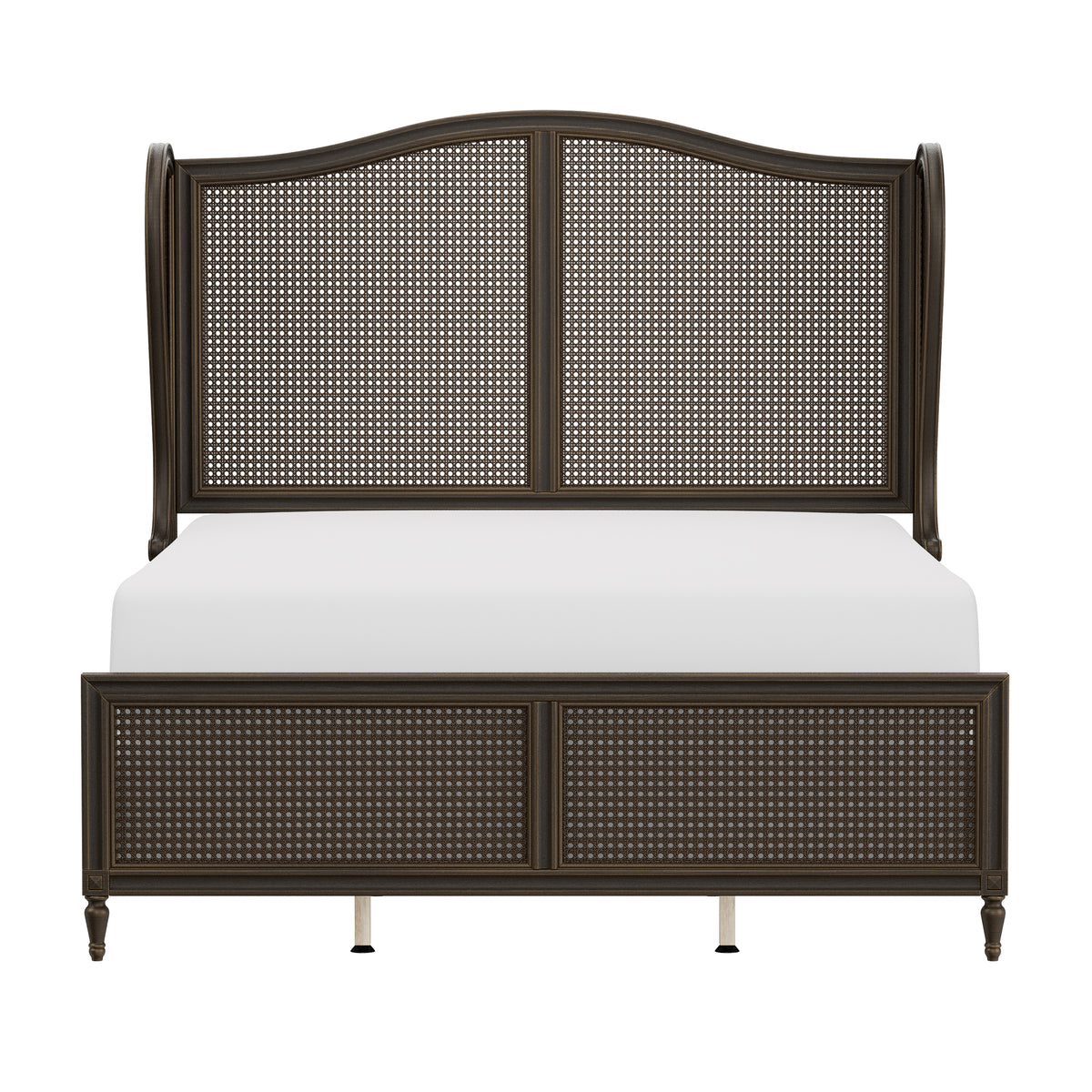 Sausalito Wood and Cane Headboard and Footboard