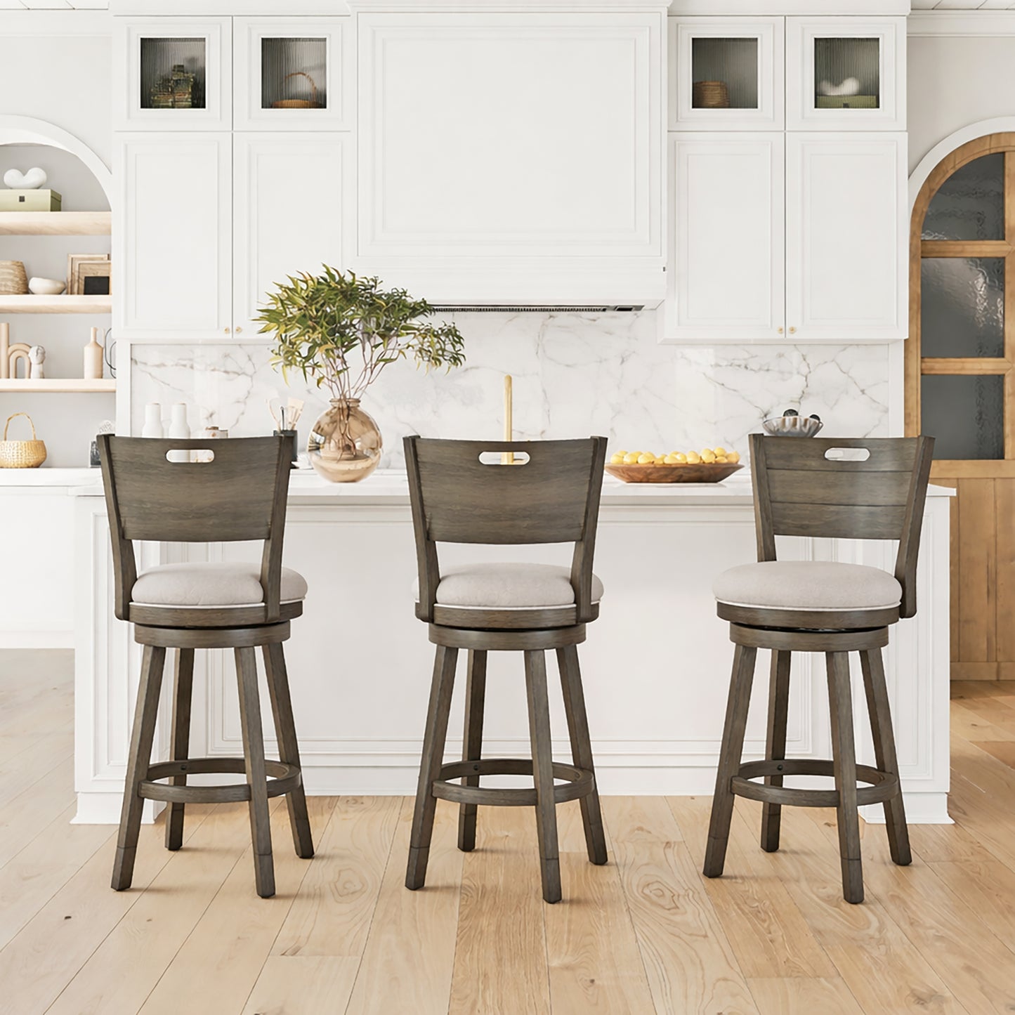 Rhys Wood Counter and Bar Stools
