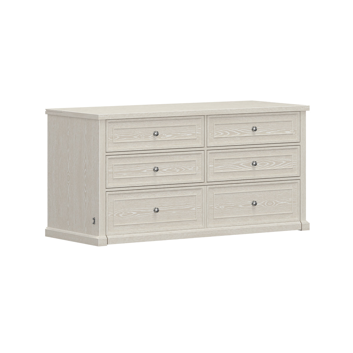Soren Wood Queen 4 Drawer Dresser Dream Console with Mattress and Cover, Whitewash