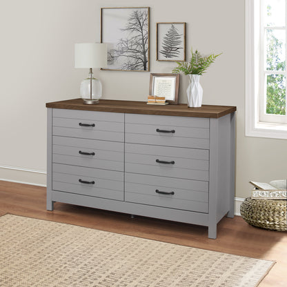 Lancaster Wood 6 Drawer Dresser