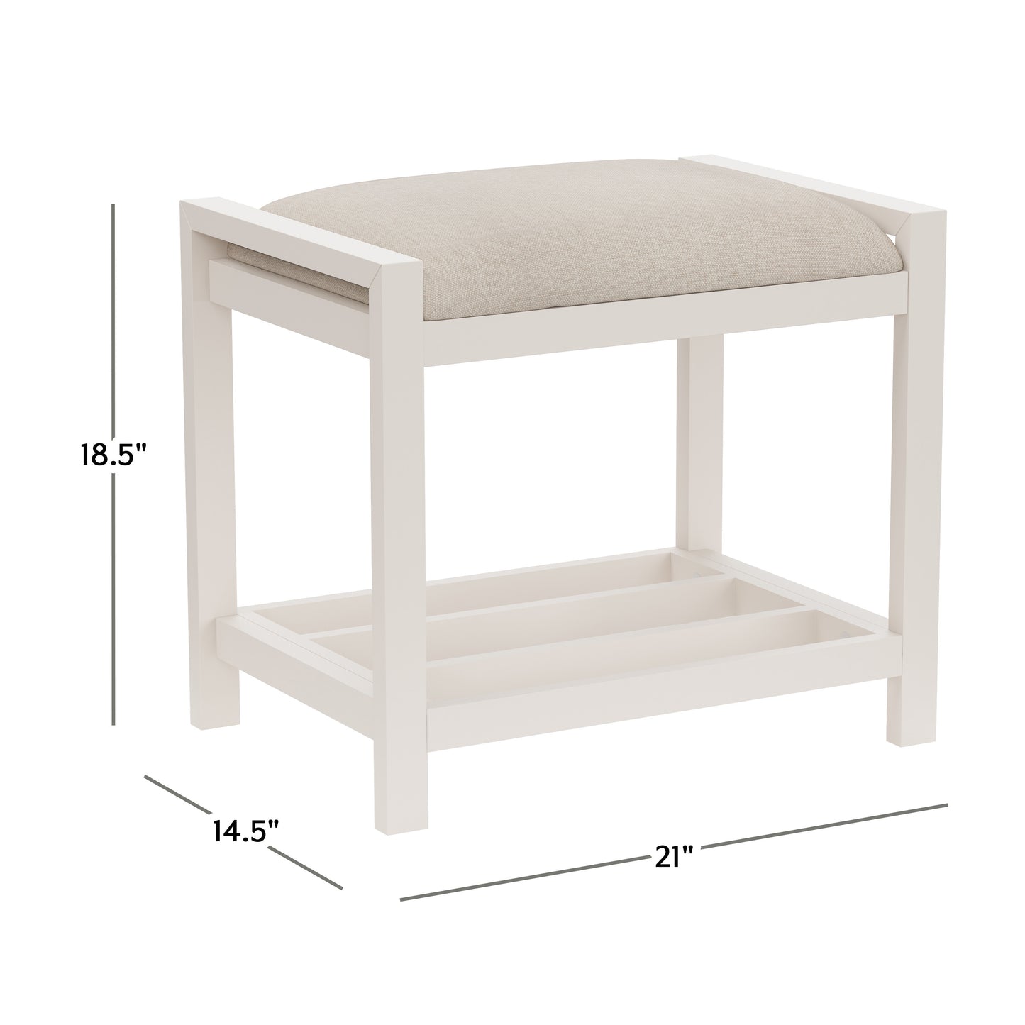 Amelia Wood Vanity Stool