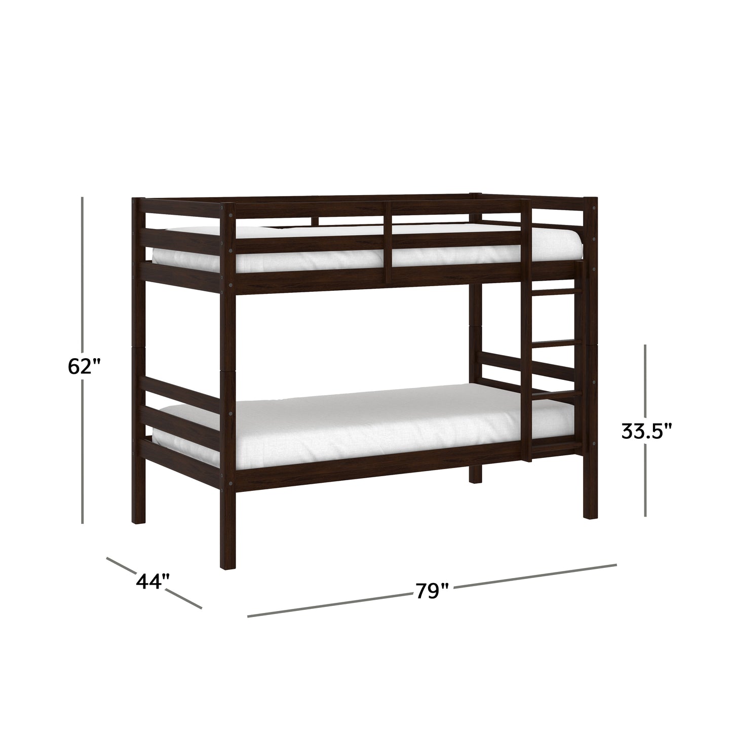 Campbell Wood Bunk Bed with Ladder